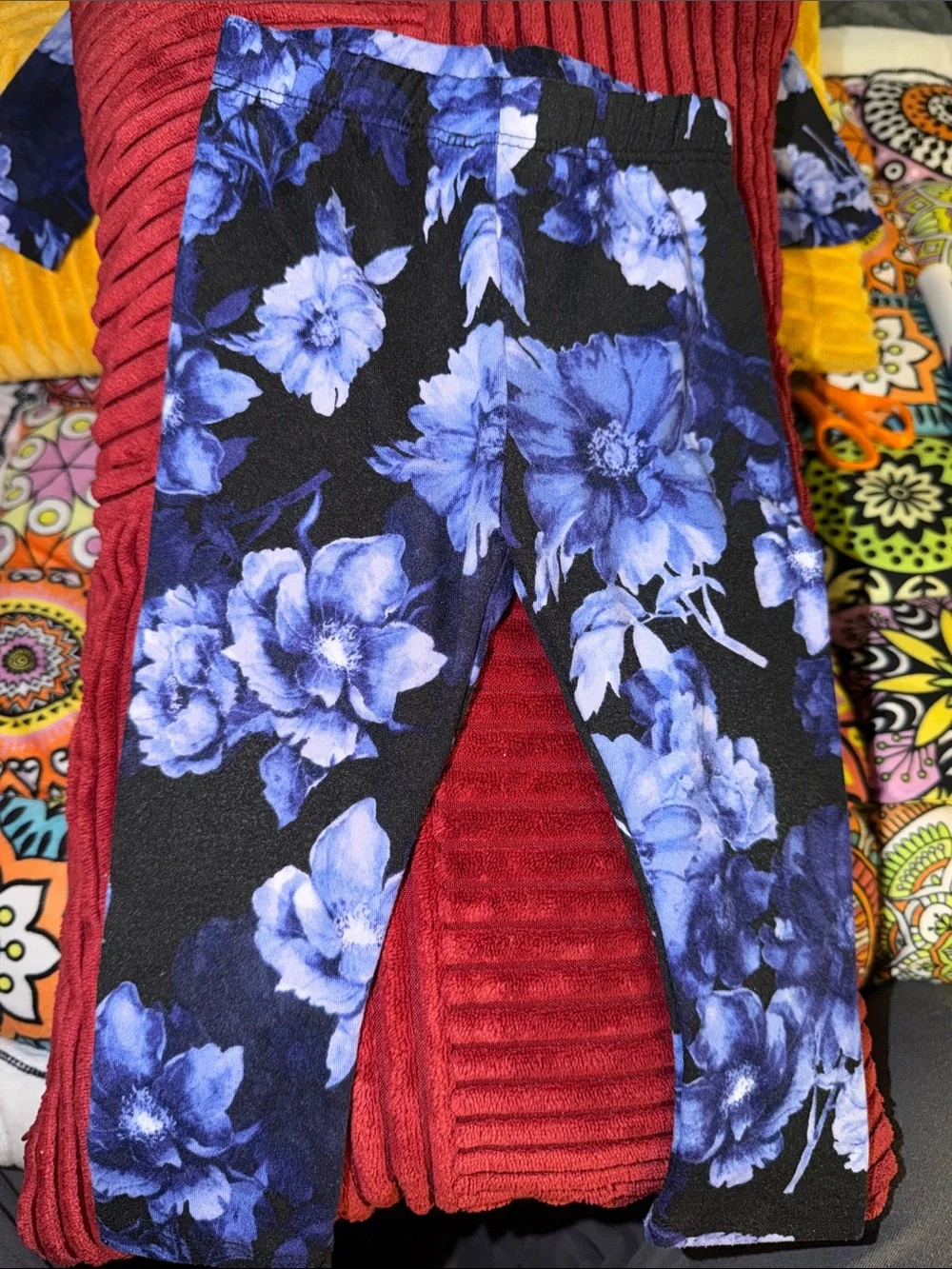 Mason grey mini Blue Floral Kids Pajama Set